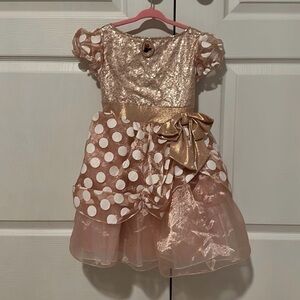 Disney RoseGold and Pink Polka Dot  costume Dress
